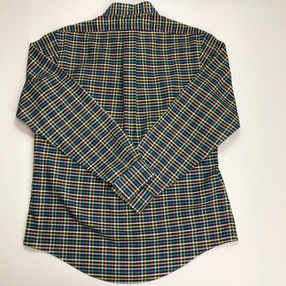 Brooks Brothers Men Large Cotton Red Multi-Color Plaid Logo Shirt - Picture 5 of 5